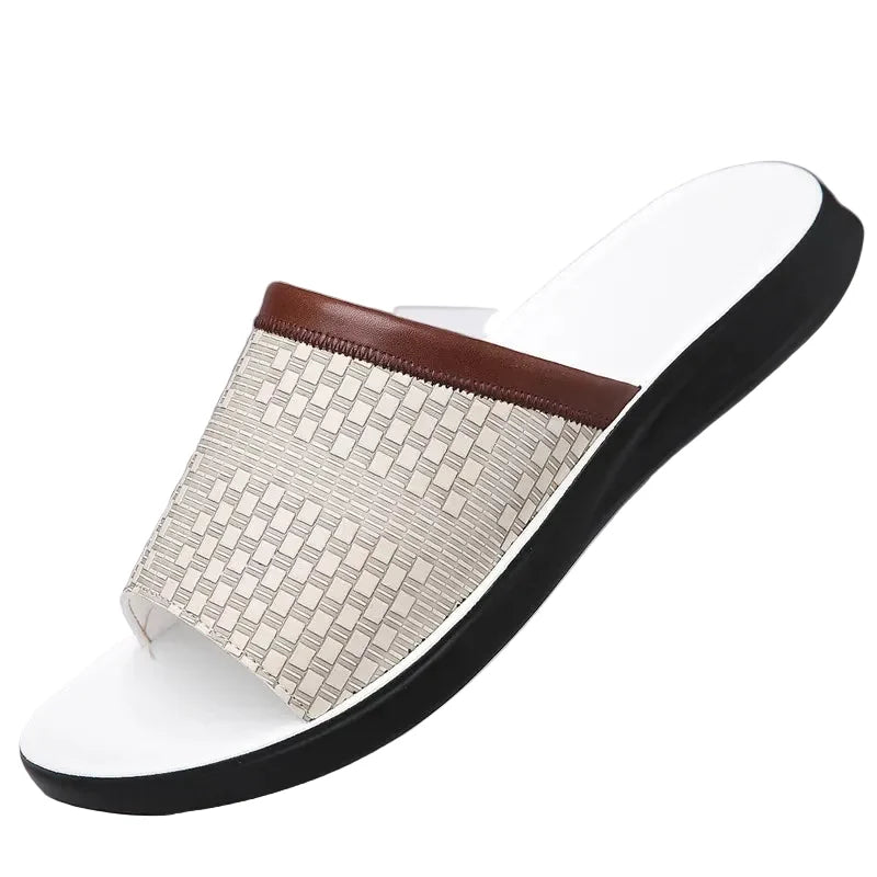 Luca | Woven Upper Slide Sandals with Open Toe