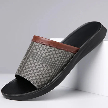 Luca | Woven Upper Slide Sandals with Open Toe