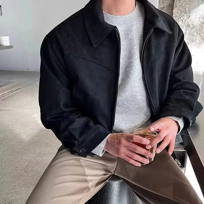 Dario | Luxe Smooth Suede Bomber Jacket
