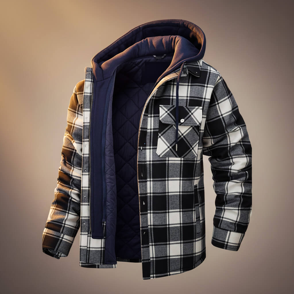 Jasper | Tailored Hooded Plaid Jacket