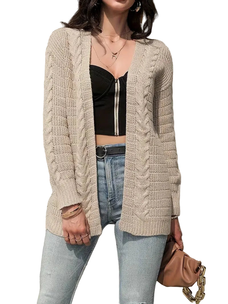 Elena | Luxe Cable-Knit Open-Front Cardigan