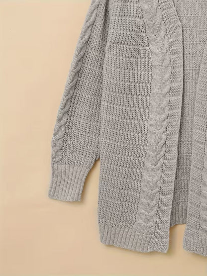 Elena | Luxe Cable-Knit Open-Front Cardigan