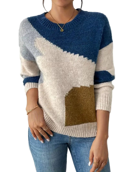 Isla | Abstract Pattern Crewneck Sweater
