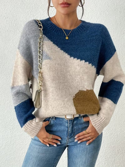 Isla | Abstract Pattern Crewneck Sweater