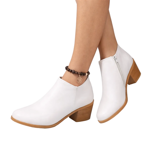 Luna | Chic Block Heel Ankle Boots with Side Zip