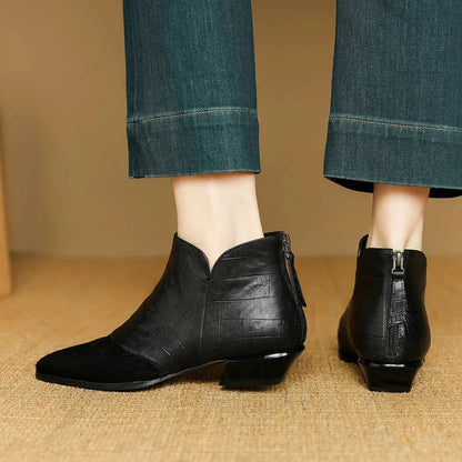Lila | Chic Ankle Boots with Low Stacked Heel