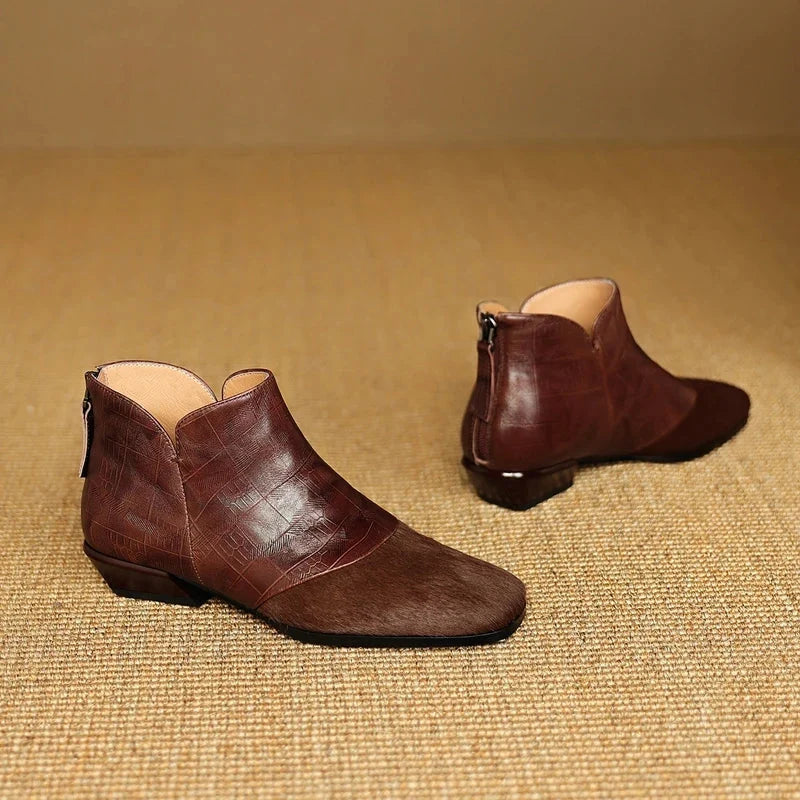 Lila | Chic Ankle Boots with Low Stacked Heel