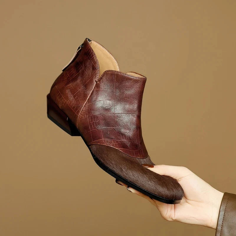 Lila | Chic Ankle Boots with Low Stacked Heel