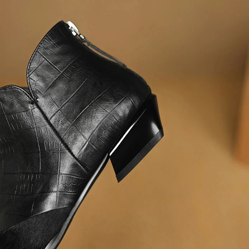 Lila | Chic Ankle Boots with Low Stacked Heel