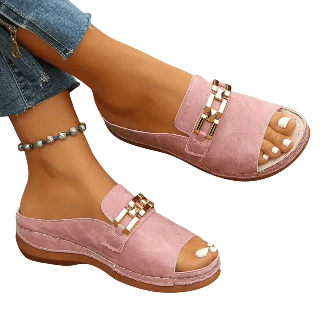 Luna | Chic Chain-Strap Platform Slide Sandals