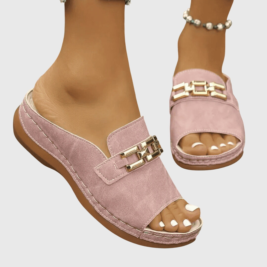 Luna | Chic Chain-Strap Platform Slide Sandals