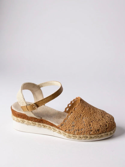 Lila | Crochet Flatform Sandals with Ankle Buckle
