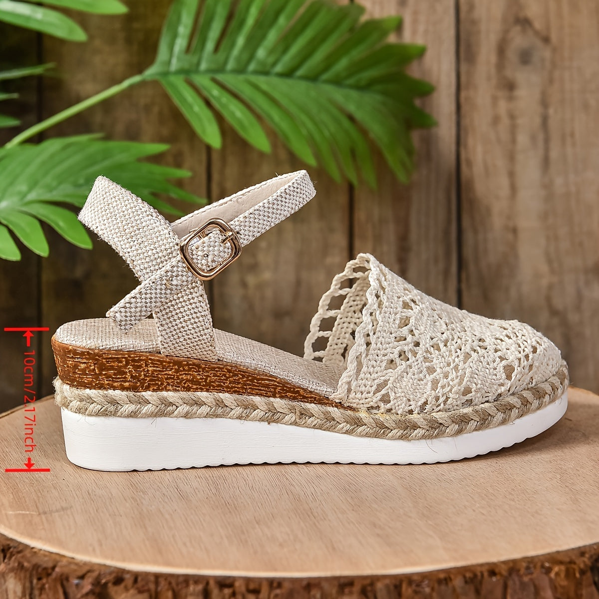 Lila | Crochet Flatform Sandals with Ankle Strap