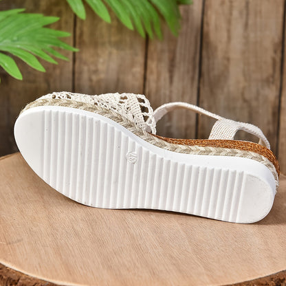 Lila | Crochet Flatform Sandals with Ankle Strap