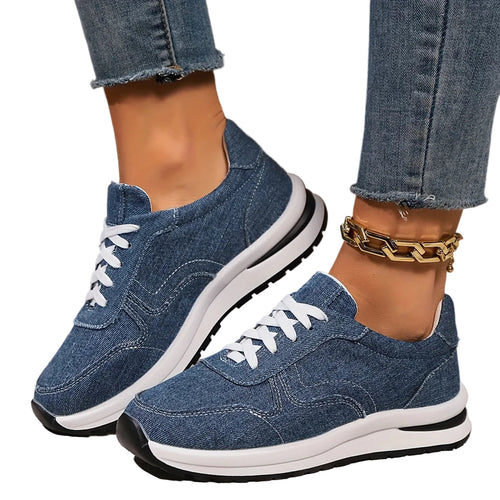 Luna | Denim Lace-Up Sneakers