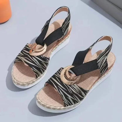 Lila | Metallic Hardware Espadrille Platform Sandals