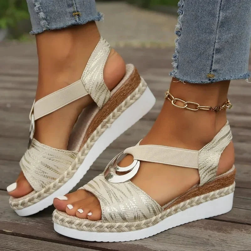 Lila | Metallic Hardware Espadrille Platform Sandals