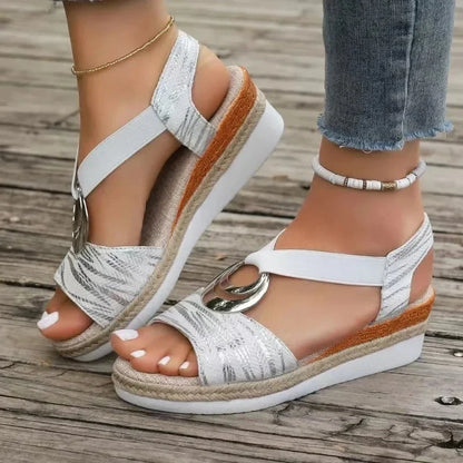 Lila | Metallic Hardware Espadrille Platform Sandals