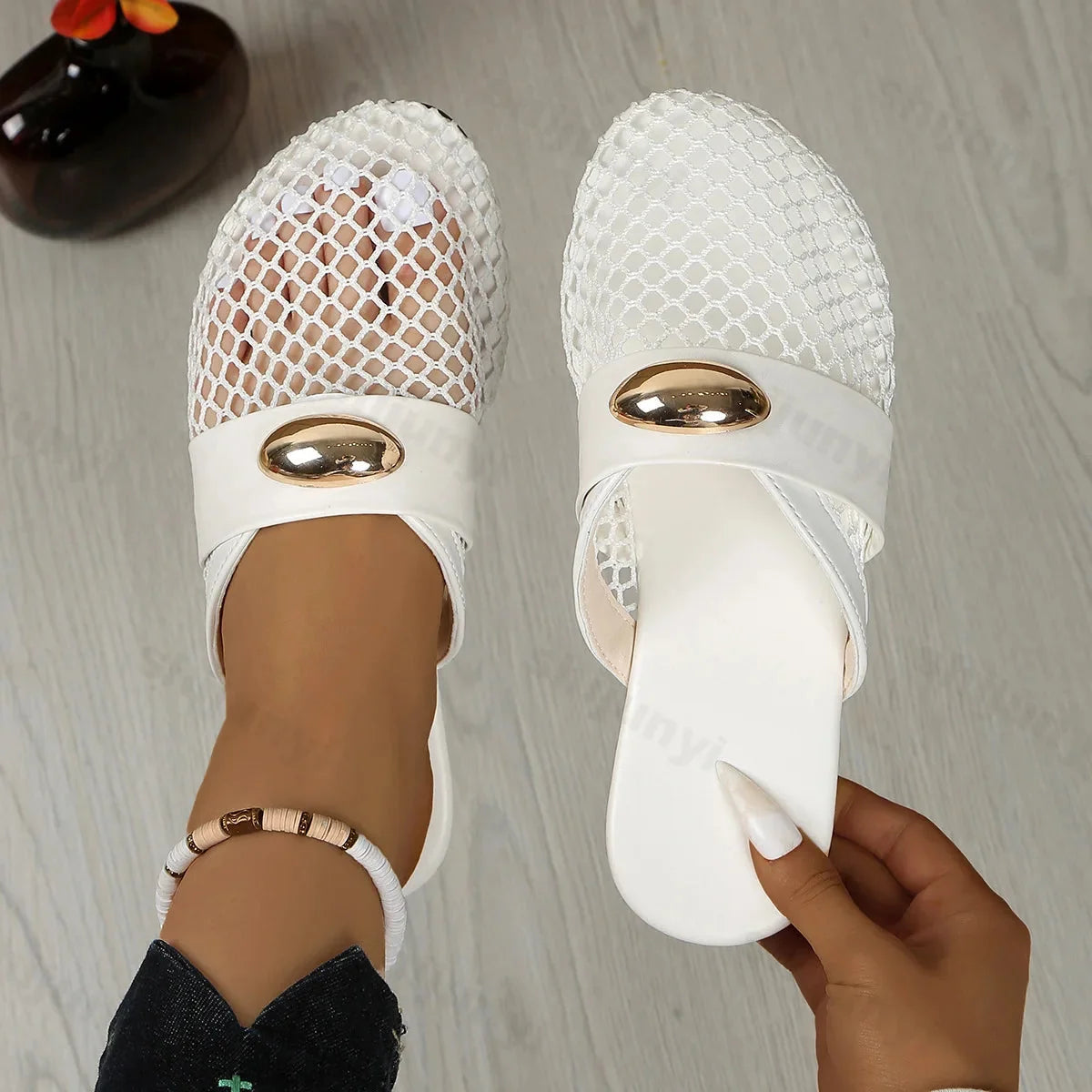 Lila | Woven Slip-On Mules