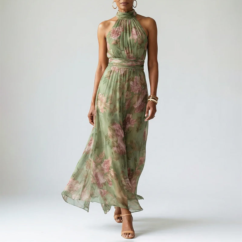 Lila | Floral Halter Midi Dress