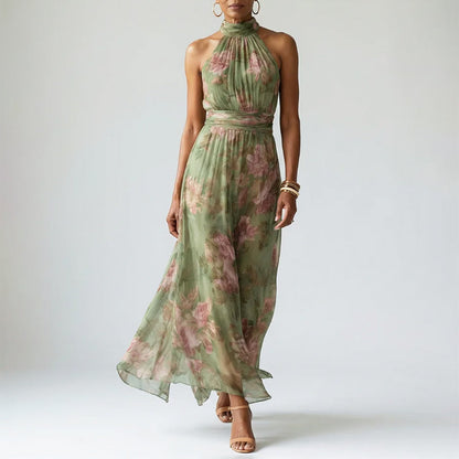Lila | Floral Halter Midi Dress