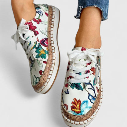 Lila | Floral Lace-Up Espadrille Sneakers
