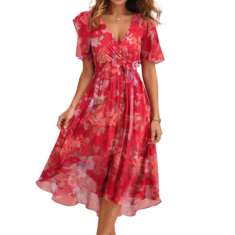 Isla | Floral Wrap Midi Dress