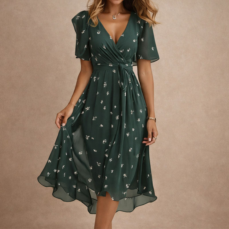 Isla | Floral Wrap Midi Dress