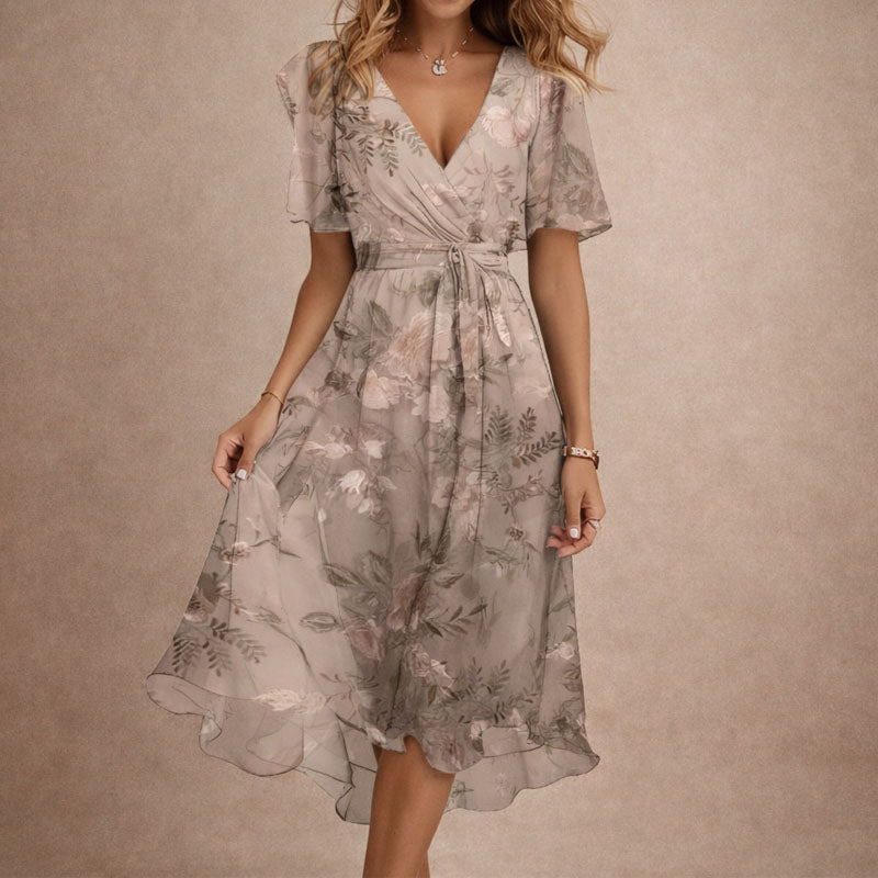 Isla | Floral Wrap Midi Dress