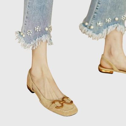 Lila | Elegant Horsebit Slingback Flats