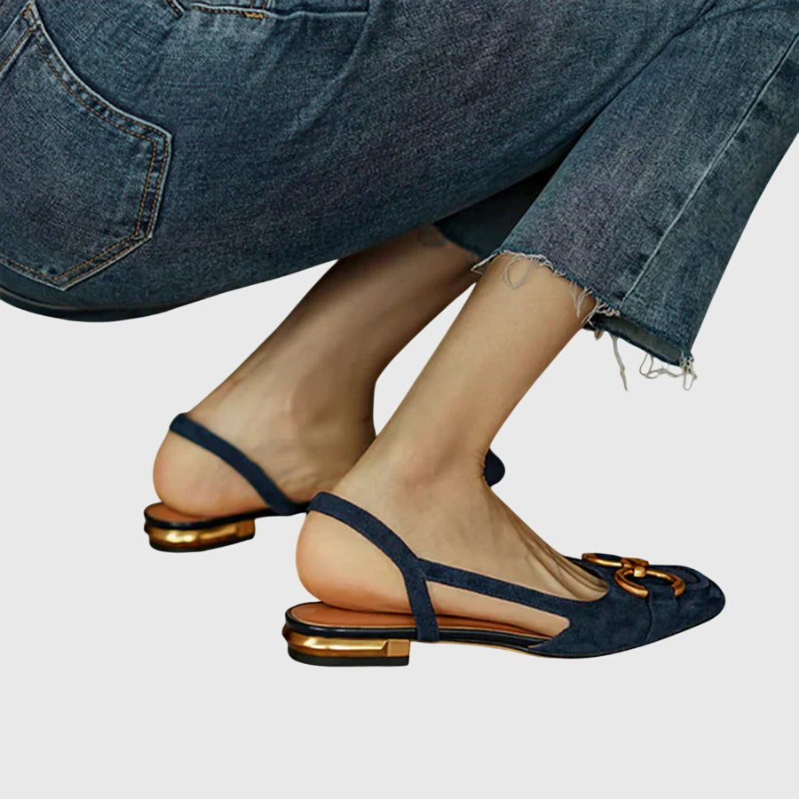 Lila | Elegant Horsebit Slingback Flats