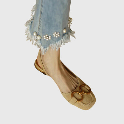 Lila | Elegant Horsebit Slingback Flats