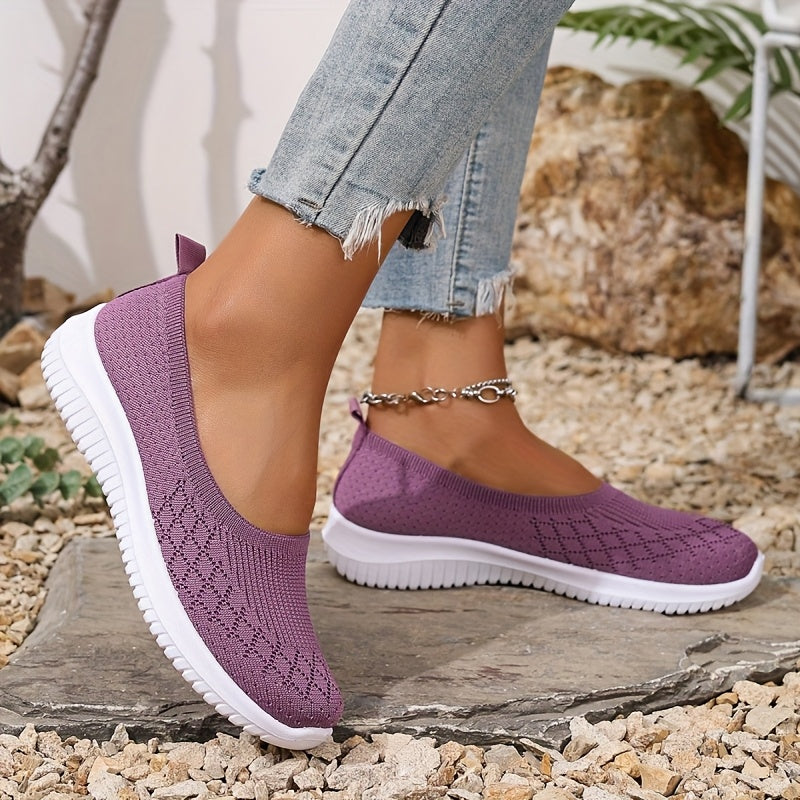Lila | Chic Knit Slip-On Flats