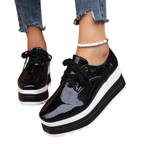 Lila | Chic Lace-Up Platform Derby Shoes