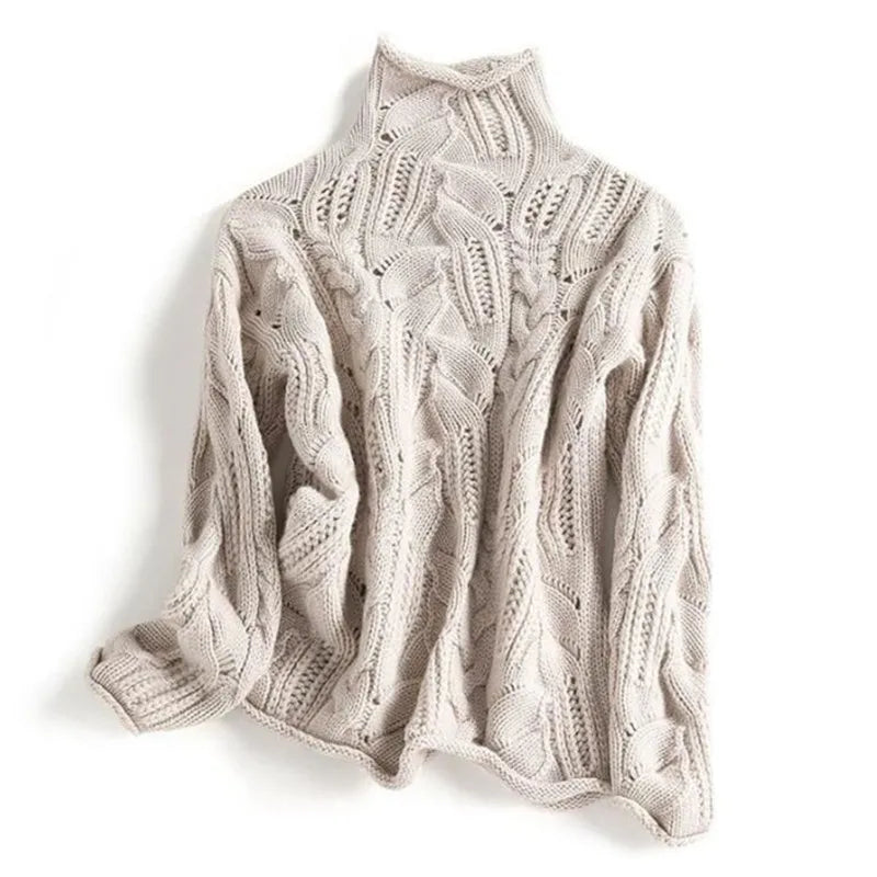 Lila | Luxe Cable-Knit Mock Neck Sweater