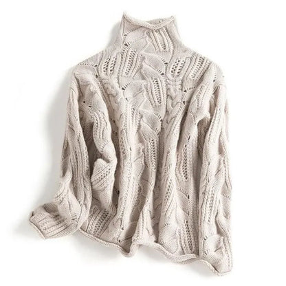 Lila | Luxe Cable-Knit Mock Neck Sweater