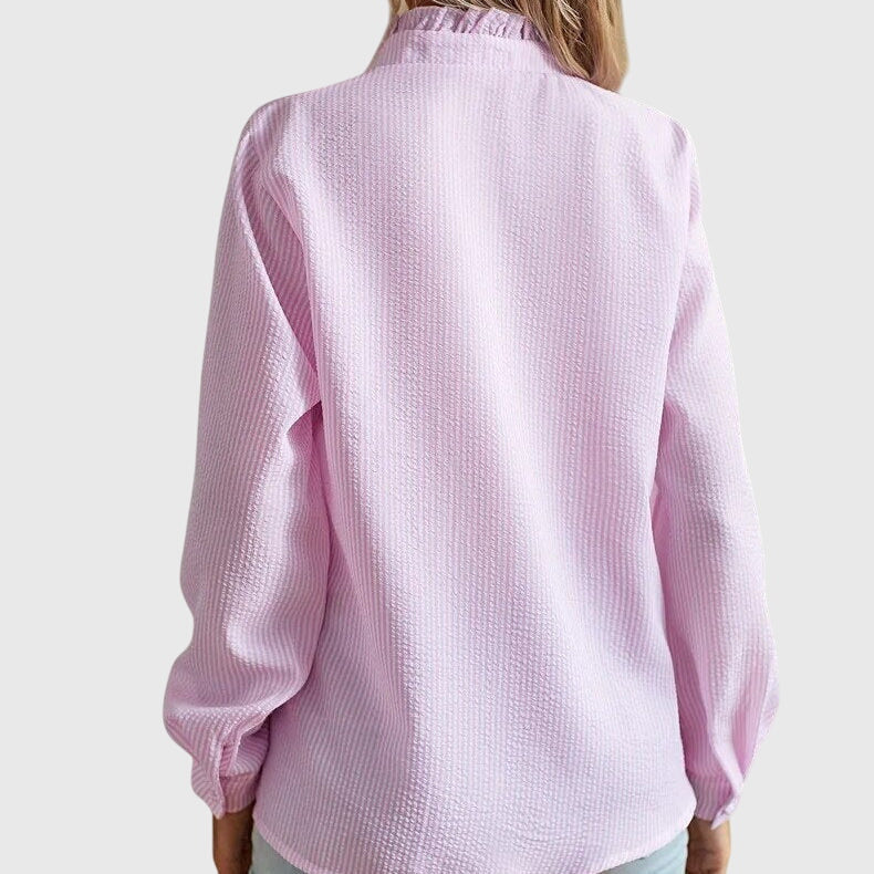 Lila | Textured Ruffle Trim Blouse