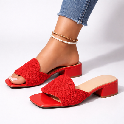 Lila | Chic Low Block Heel Open Toe Mules