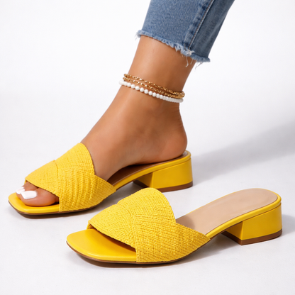 Lila | Chic Low Block Heel Open Toe Mules