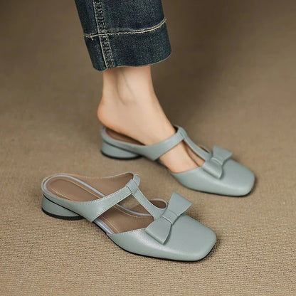 Lena | Chic Low Block Heel T-Strap Sandal