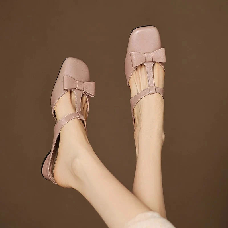 Lena | Chic Low Block Heel T-Strap Sandal