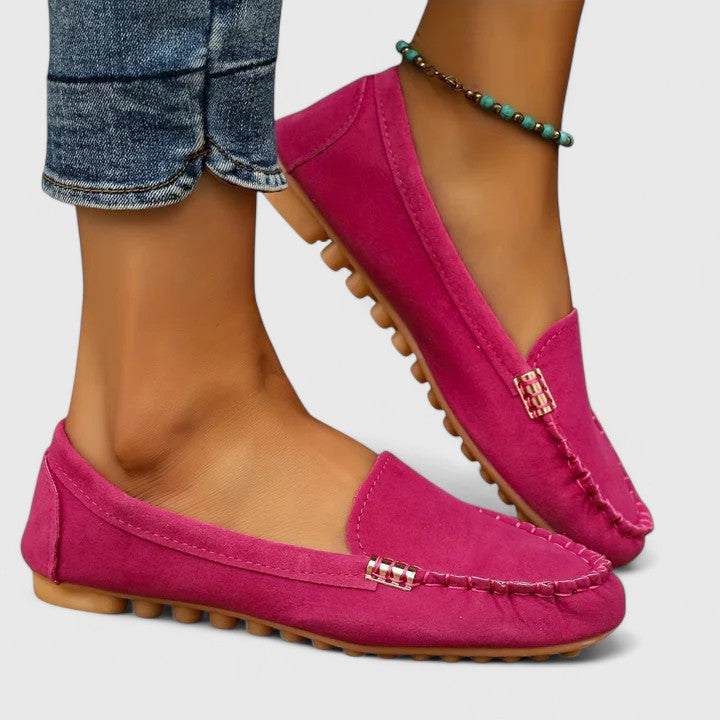 Lena | Chic Moc-Toe Loafers with Metal Accents