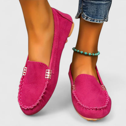 Lena | Chic Moc-Toe Loafers with Metal Accents