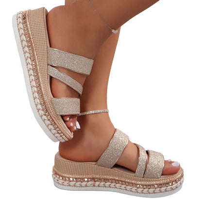 Luna | Glitter Multi-Strap Platform Sandals
