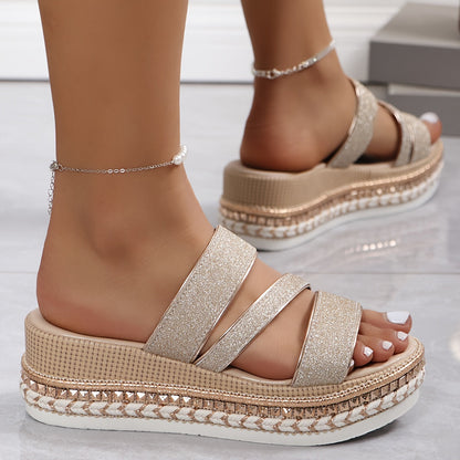 Luna | Glitter Multi-Strap Platform Sandals