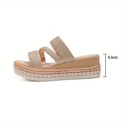 Luna | Glitter Multi-Strap Platform Sandals