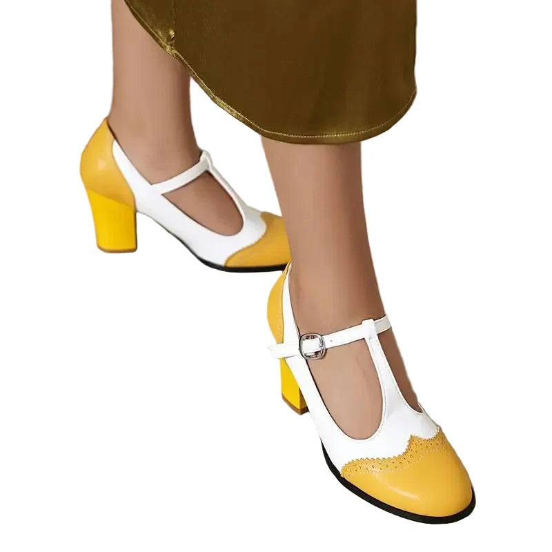 Lila | Chic Block Heel T-Strap Mary Janes