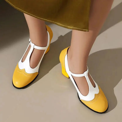 Lila | Chic Block Heel T-Strap Mary Janes