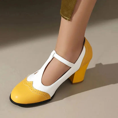 Lila | Chic Block Heel T-Strap Mary Janes