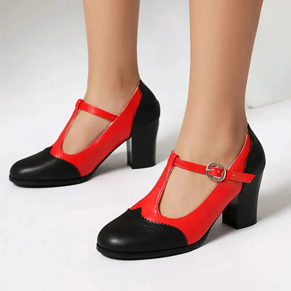 Lila | Chic Block Heel T-Strap Mary Janes